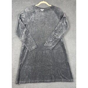 Pure J. Jill Women's Casual Gray Velour Pima Cotton Tunic Mini Dress SZ M A-line